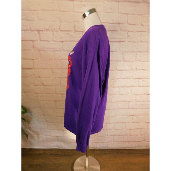 Tribal-Inspired Purple Long Sleeve Tee Listen To The Wind Purple Medium - Picture 5 of 12